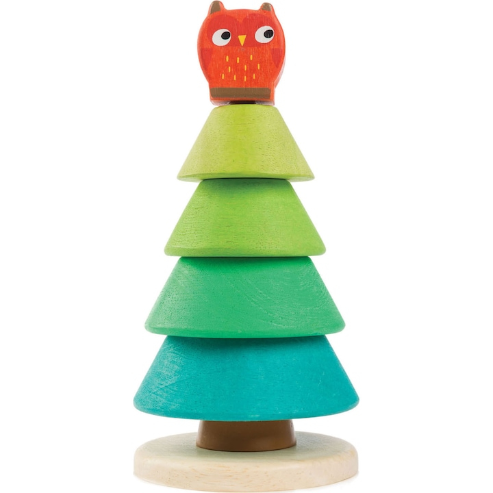 Tender Leaf Toys-Puzzle stivuibil Brad de Craciun, din lemn premium - Stacking Fir Tree - 7 piese - Tender Leaf Toys [2]