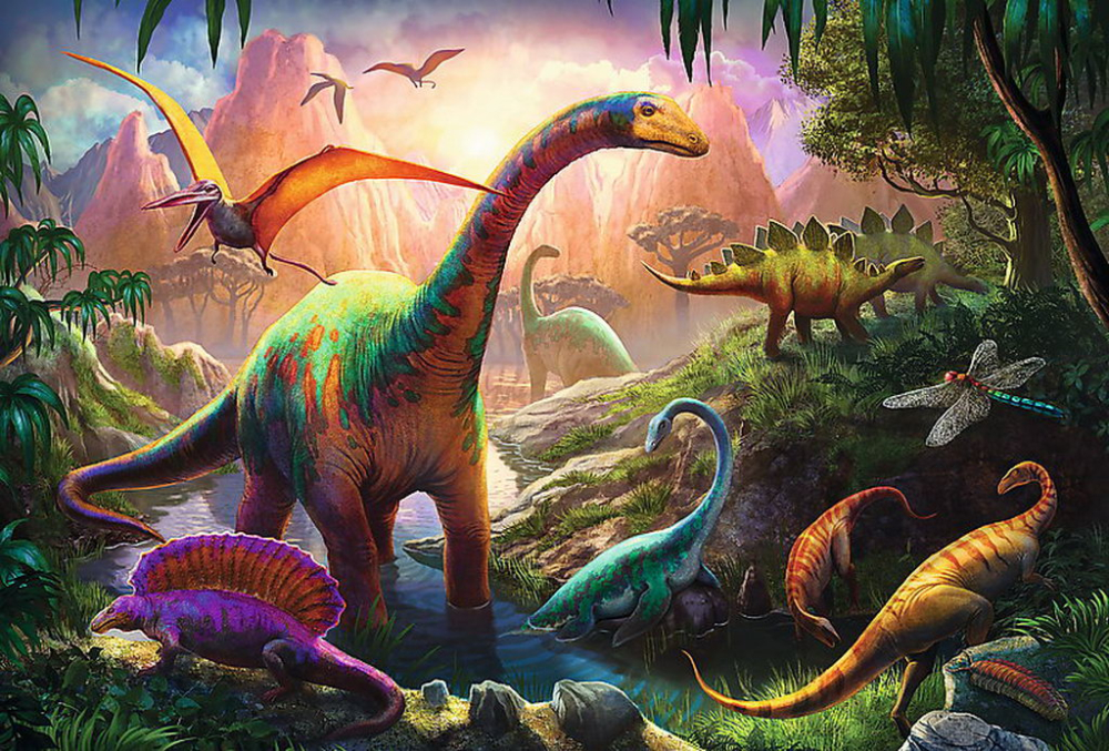 Puzzle Trefl 100 Pe Taramul Dinozaurilor [2]