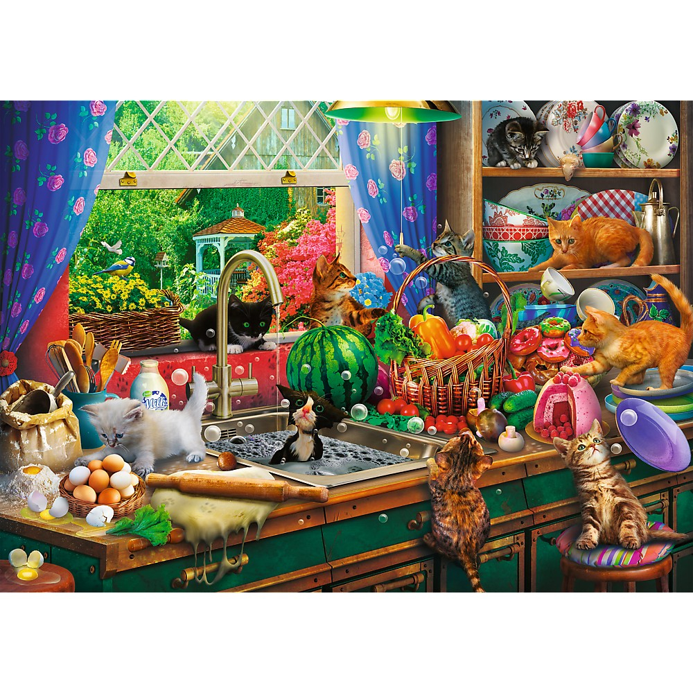 Trefl-Puzzle Trefl 1000 Premium Plus Tea Time Pisici Nazdravane [2]