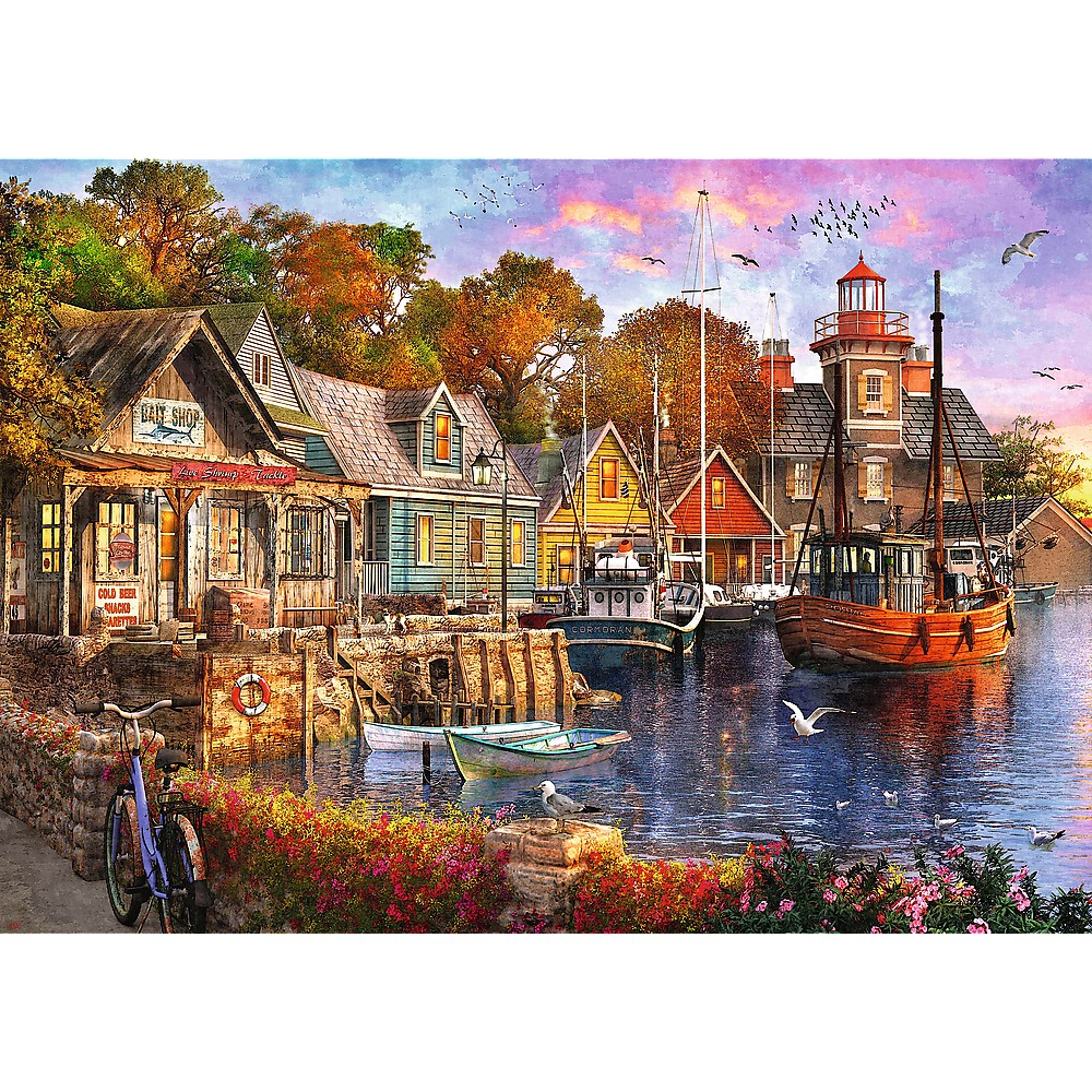 Puzzle Trefl 1000 Premium Plus Tea Time Portul Minunat [2]