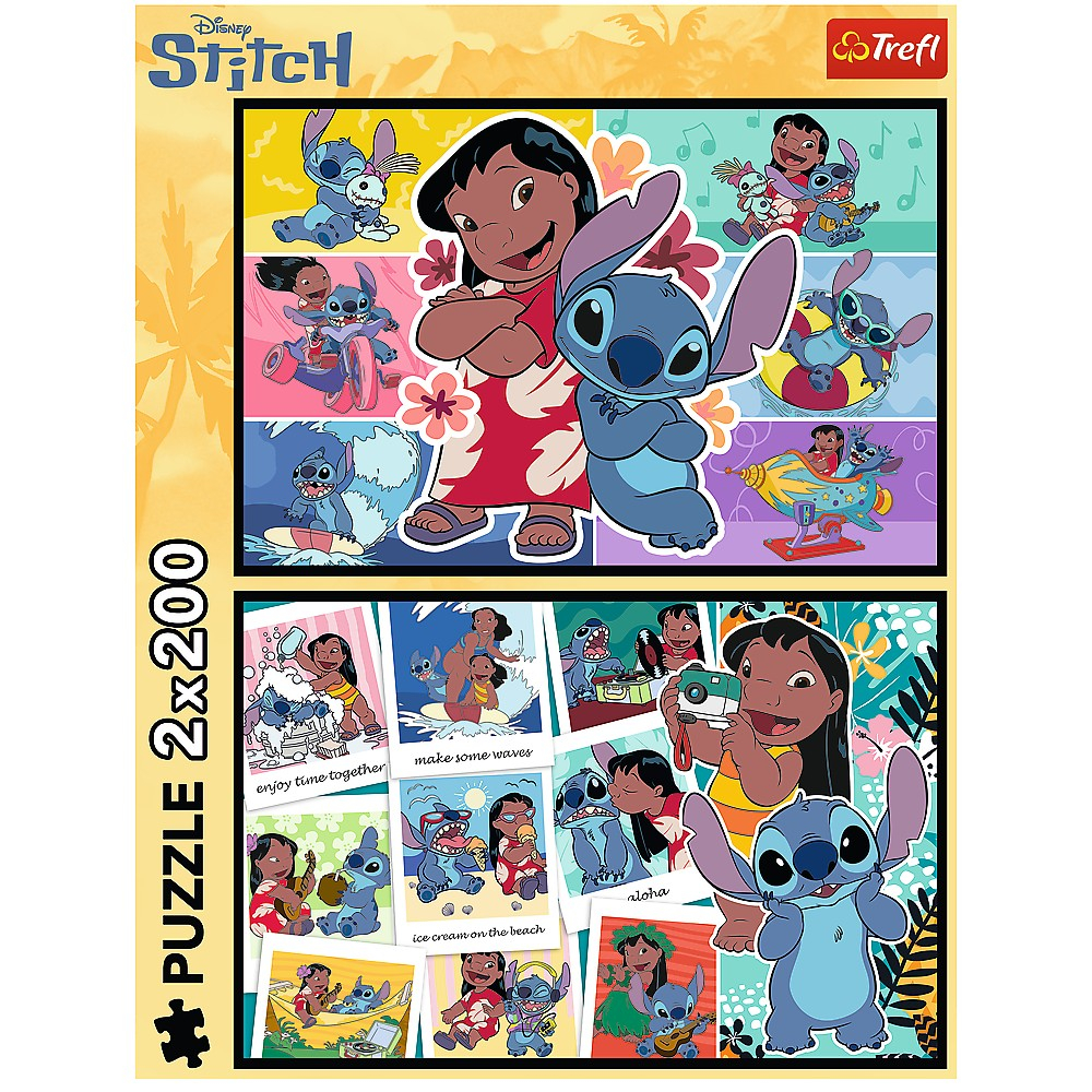 Trefl-Puzzle Trefl 2X200 Disney Lilo Si Stitch Viata Fericita [4]