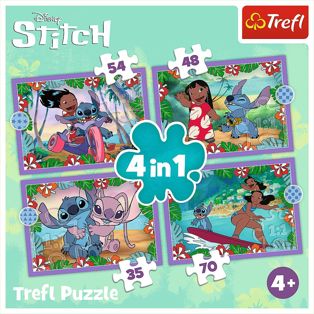 Trefl-Puzzle Trefl 4In1 Stitch Ziua Fermecata [6]
