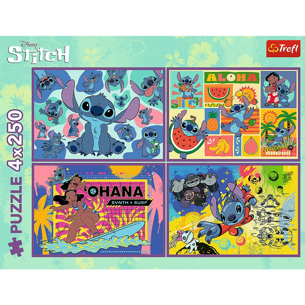 Trefl-Puzzle Trefl 4X250 Disney Uimitorul Stitch [6]