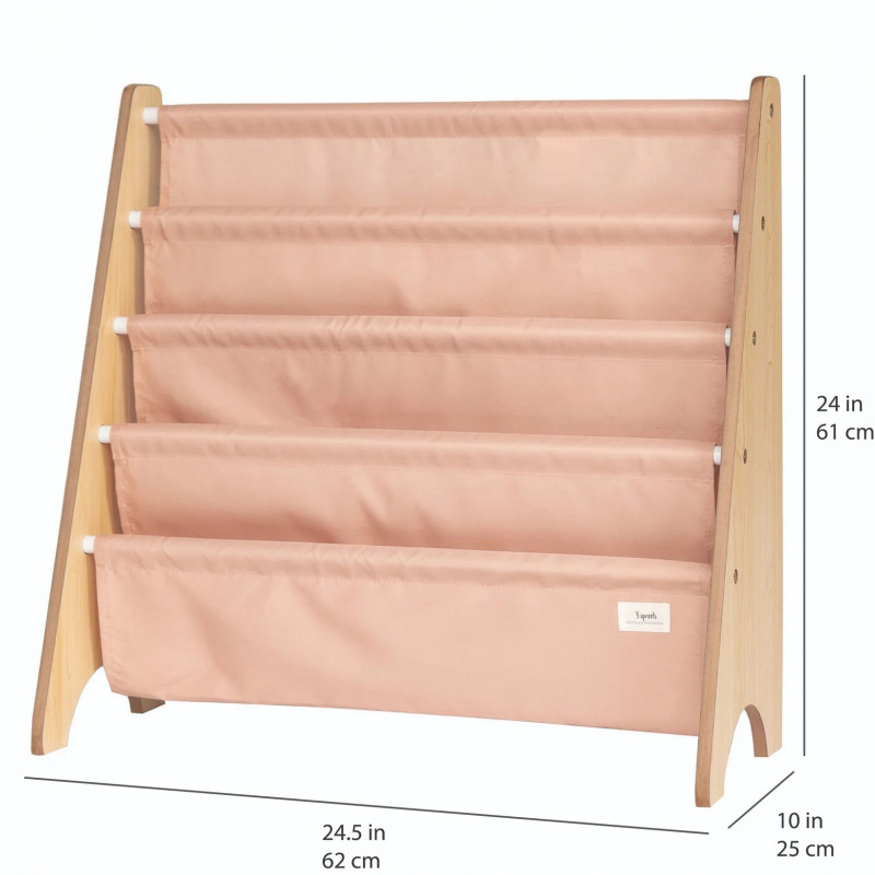 3 Sprouts-Raft organizator de carti pentru copii, material reciclat Clay, 3 Sprouts [2]