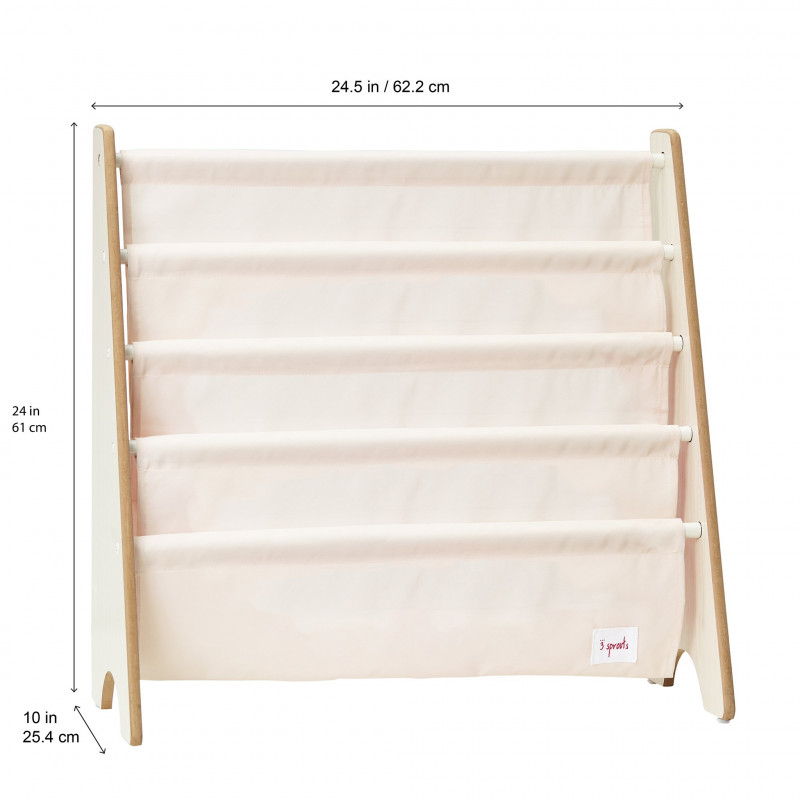 3 Sprouts-Raft organizator de carti pentru copii, material reciclat Cream, 3 Sprouts [2]