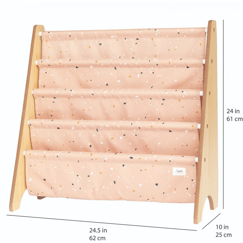 Raft organizator de carti pentru copii, material reciclat Terrazzo Clay, 3 Sprouts [4]