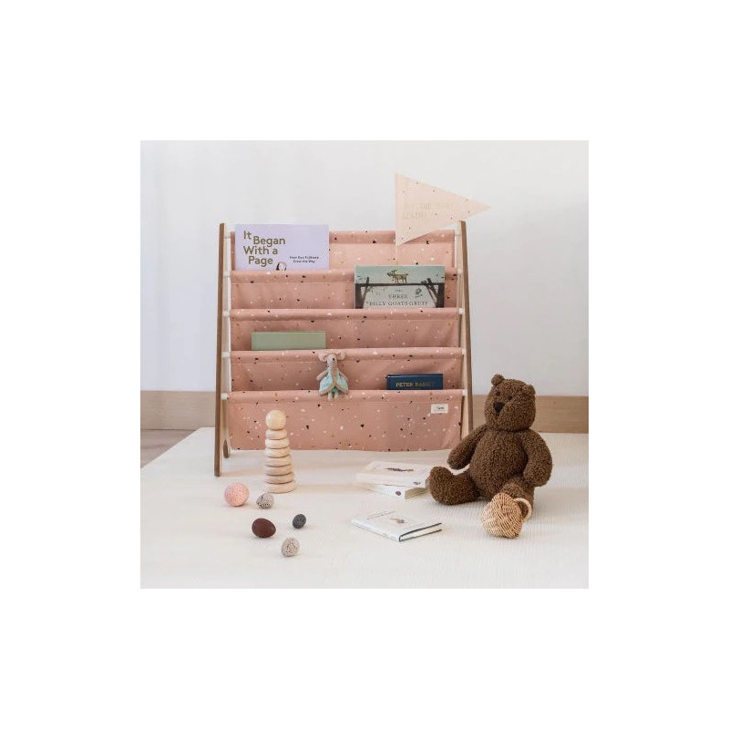 Raft organizator de carti pentru copii, material reciclat Terrazzo Clay, 3 Sprouts [5]
