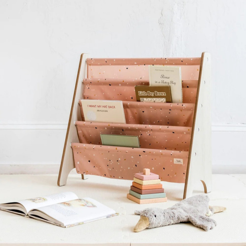 Raft organizator de carti pentru copii, material reciclat Terrazzo Clay, 3 Sprouts [6]
