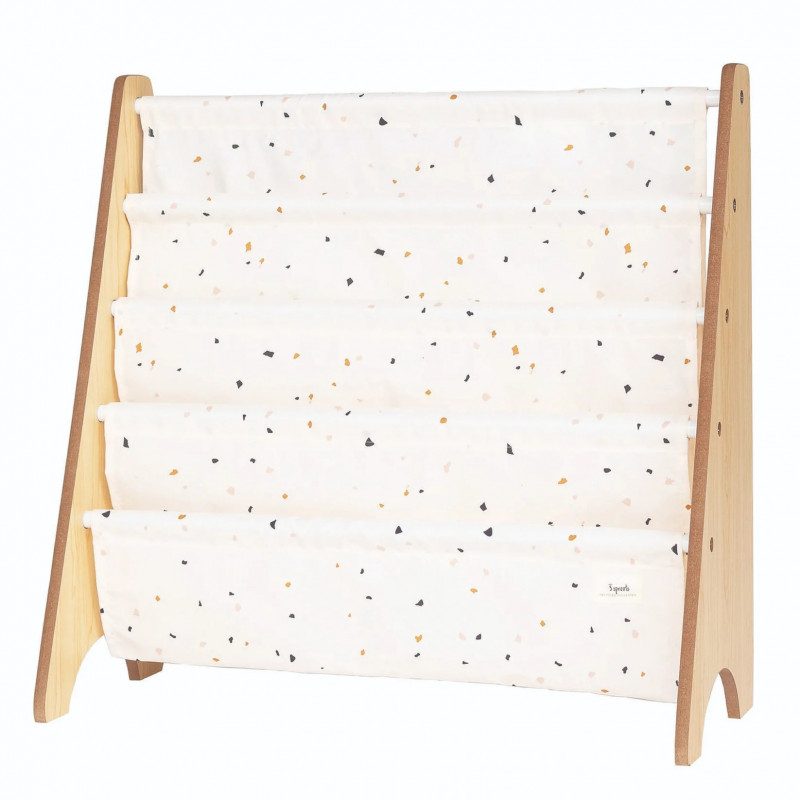 Raft organizator de carti pentru copii, material reciclat Terrazzo Cream, 3 Sprouts [3]