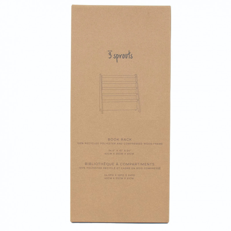 Raft organizator de carti pentru copii, material reciclat Terrazzo Grey, 3 Sprouts [4]