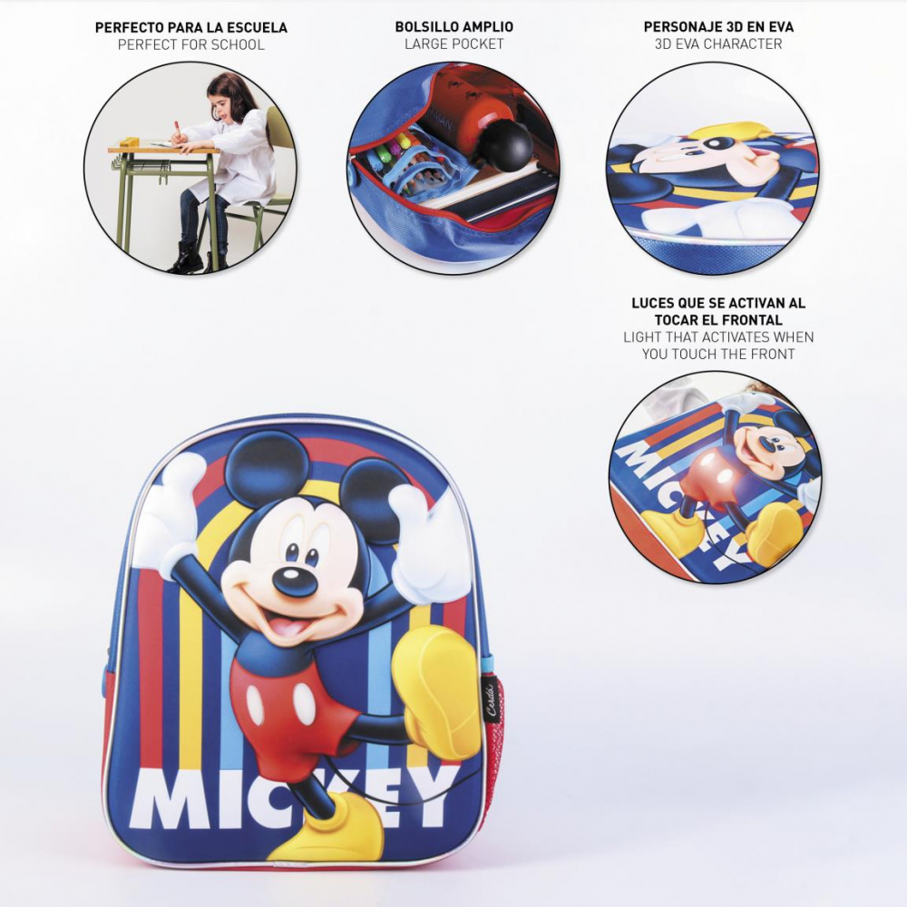 Rucsac Mickey Mouse 3D cu luminite, 25x31x10 cm [3]