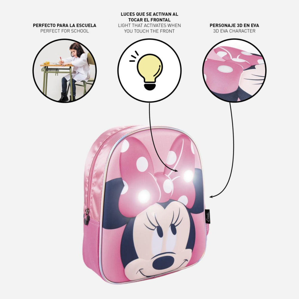 Rucsac Minnie Mouse 3D cu luminite, 25x31x10 cm [4]