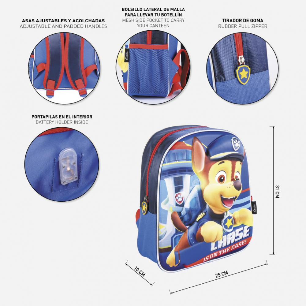 Cerda-Rucsac Paw Patrol 3D cu luminite, 25x31x10 cm [5]