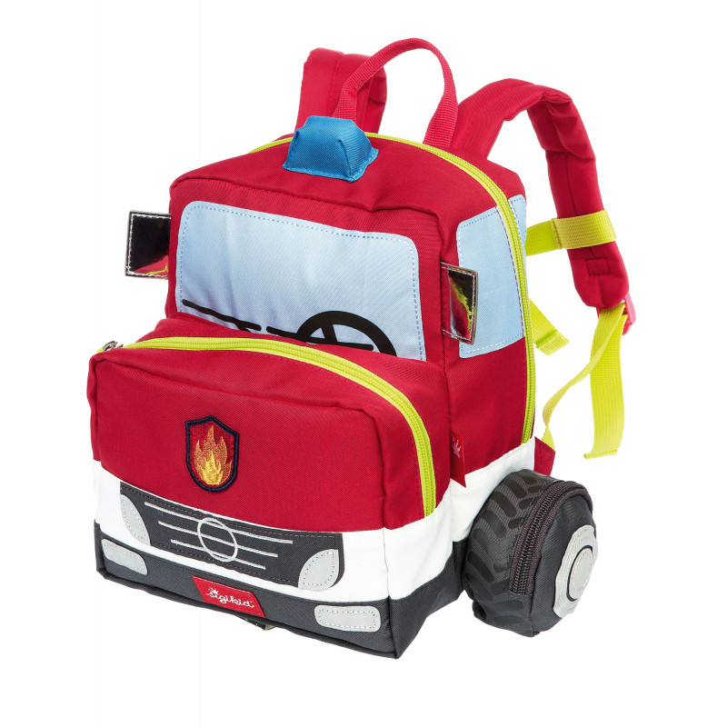 Rucsac pentru copii Masina de pompieri cu roti si detalii 3D, Sigikid [10]