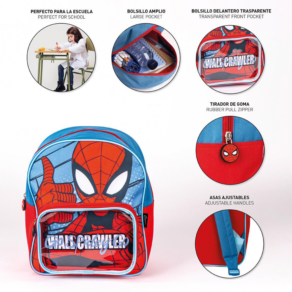 Cerda-Rucsac Spiderman cu buzunar transparent, 25x30x12 cm [6]