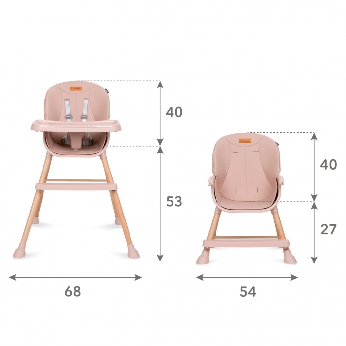 Scaun de masa 4 in 1 Kidwell EATAN Wood Pink [9]