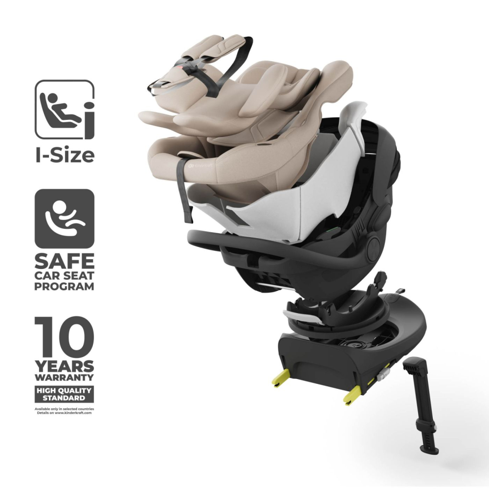 Kinderkraft-Scoica Auto Kinderkraft I-Lite Cu Baza Endura Safe Fx Beige [5]