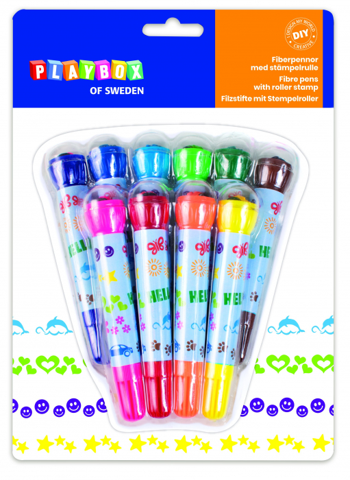 Playbox Set 10 carioci cu stampile rotative [1]