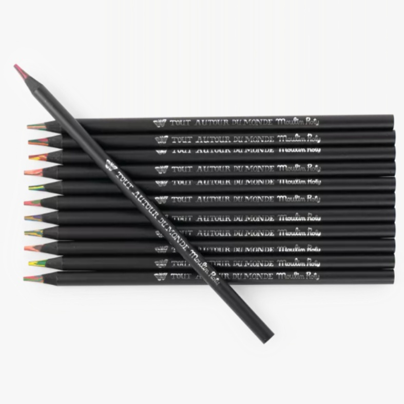 Set 12 creioane colorate multicolore, Moulin Roty [4]