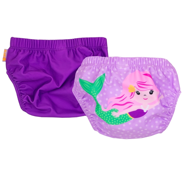 Set 2 chilotei de baie impermeabili, Zoocchini, protectie UPF50+, marime L, 24-36 Luni â€“ Sirena [1]