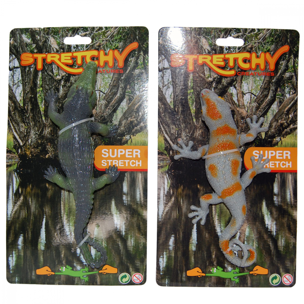 Set 2 crocodili super elastici din silicon, kaki/gri, 25 cm [2]