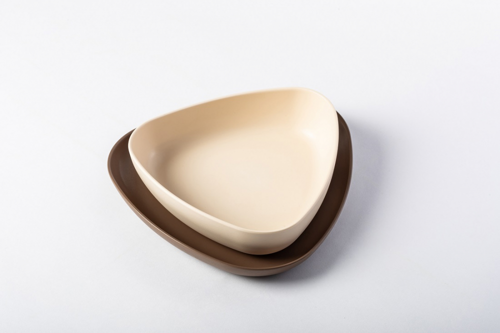 Set 2 farfurii, eKoala, BIOplastic, White/Brown [3]