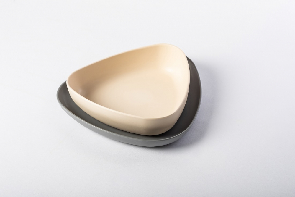Set 2 farfurii, eKoala, BIOplastic, White/Grey [5]
