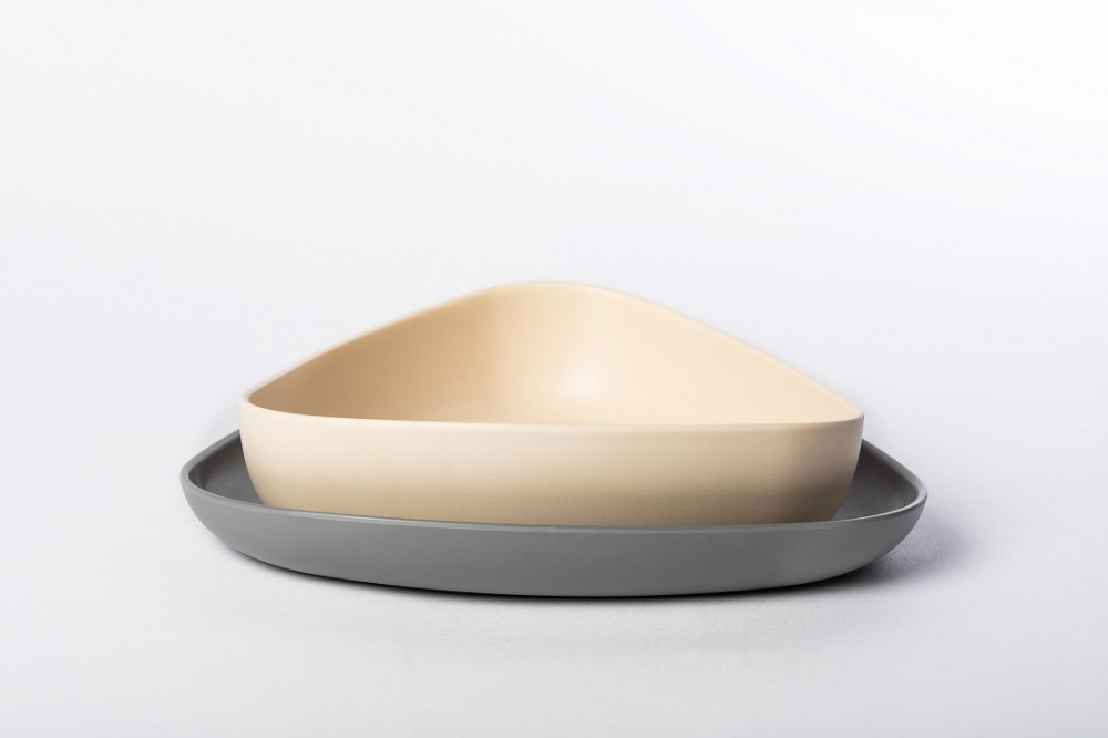 Set 2 farfurii, eKoala, BIOplastic, White/Grey [6]