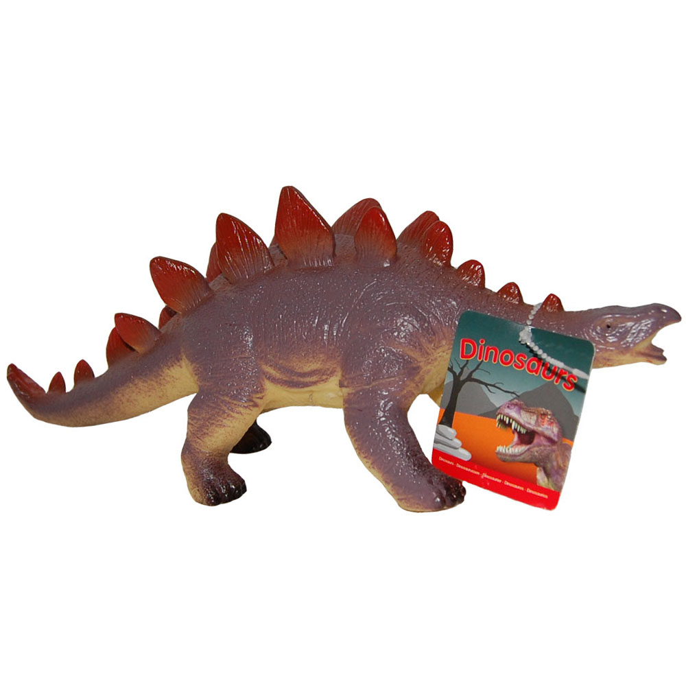Set 2 figurine dinozauri din cauciuc, Triceratops si Stegosaurus, 32-34 cm [2]