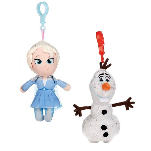 Set 2 jucarii din plus cu breloc Elsa si Olaf, Frozen, 12/15 cm [1]