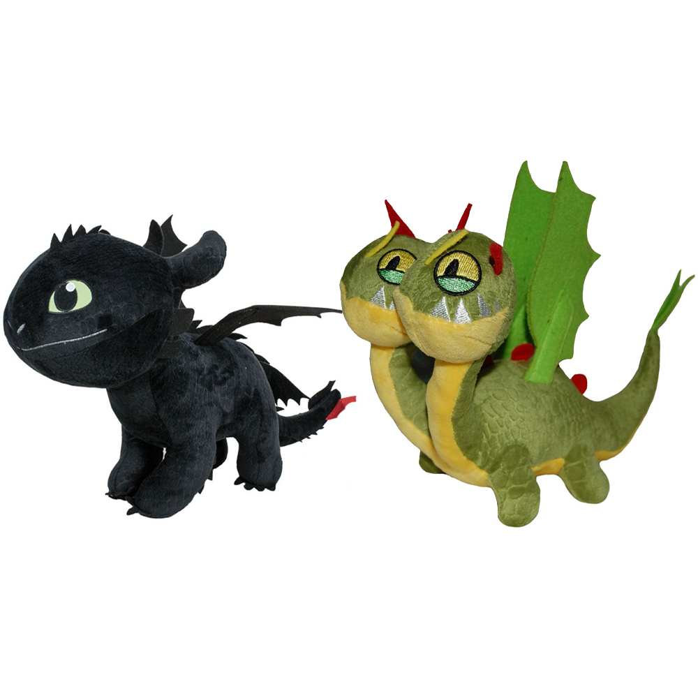 Set 2 jucarii din plus Toothless 25 cm si Zippleback, Dragons, 20 cm [1]