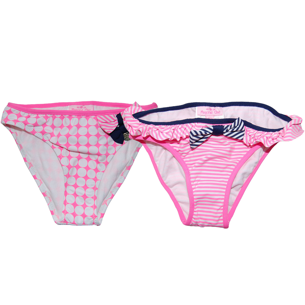 Set 2 slipuri de baie Roz/Alb/Bleumarin (3663), 7 ani, 122 cm [1]