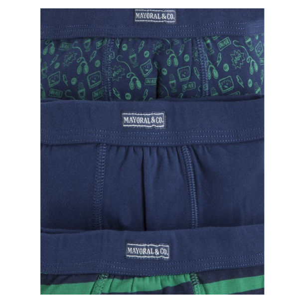 Mayoral-Set 3 boxeri bleumarin / verde(10578), 10 ani / 140 cm [2]
