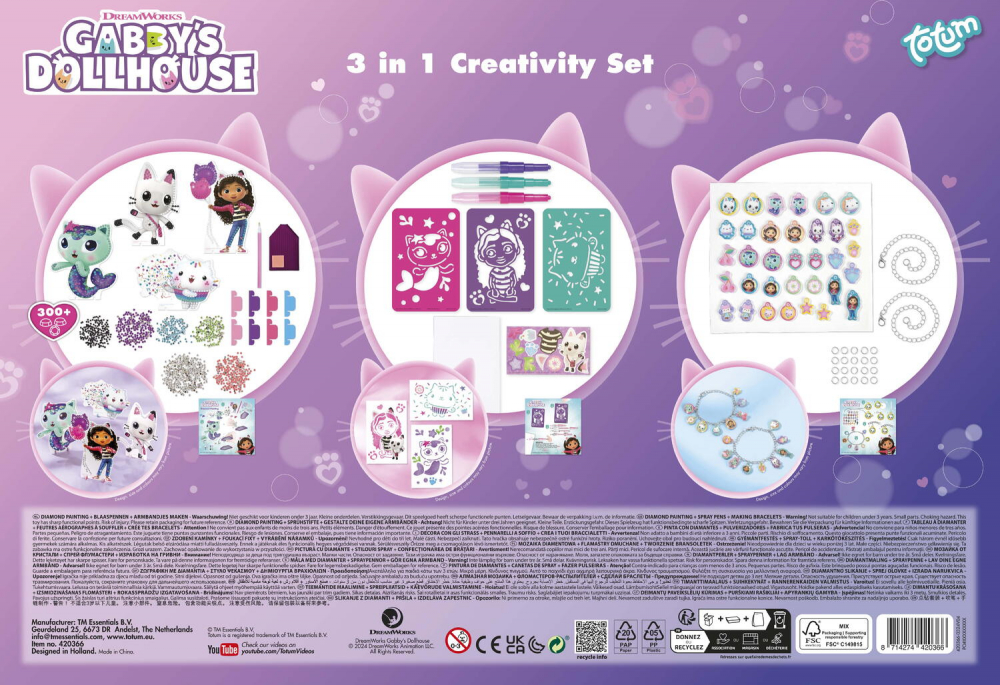 Set-3-in-1-Gabby's-Dollhouse-Bratari,-carioci-de-suflat-pictura-cu-diamante-Totum [2]