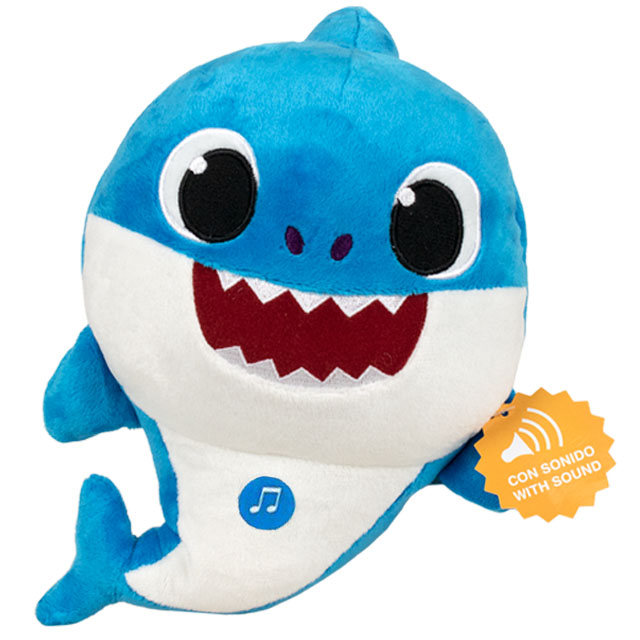 Play by Play-Set 3 jucarii muzicale din plus Baby, Mummy & Daddy Shark, 18 cm [4]