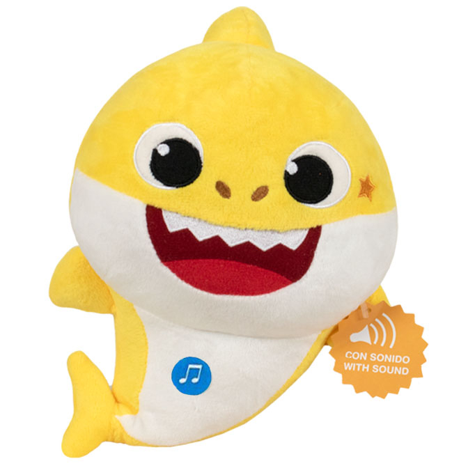 Play by Play-Set 3 jucarii muzicale din plus Baby, Mummy & Daddy Shark, 18 cm [2]