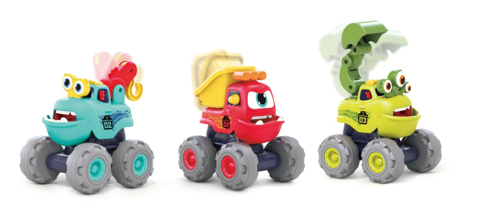 Jucarii Bebe-Set 3 Masinute De Constructie Monstruletii Amuzanti Cu Frictiune [2]