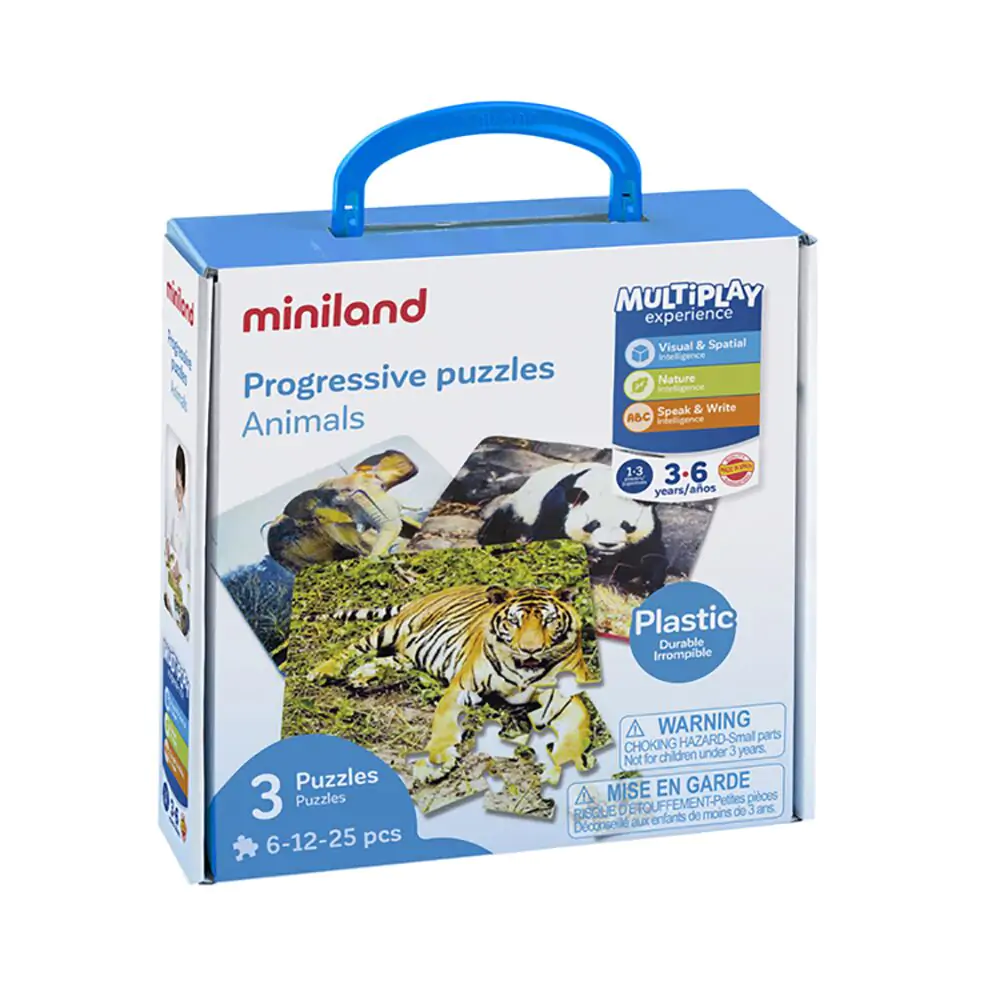 Miniland Set 3 puzzle progresive Animale [2]