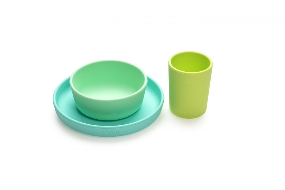 Set 3 Recipiente Silicon Hrana Bebe, Melii, Blue&Lime&Mint [5]