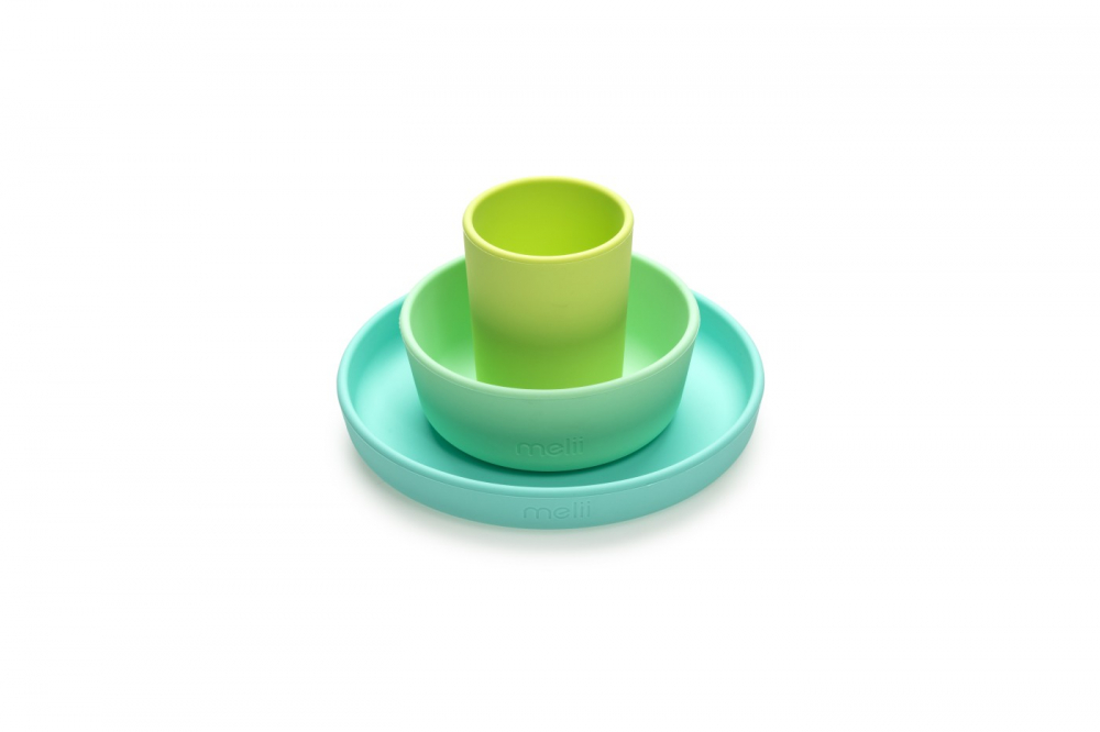 Set 3 Recipiente Silicon Hrana Bebe, Melii, Blue&Lime&Mint [3]