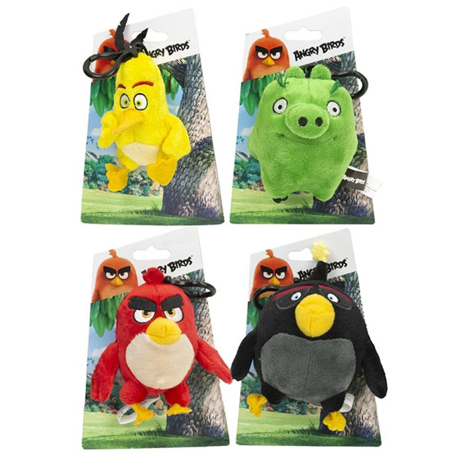 Set 4 jucarii din plus cu breloc, Angry Birds, 9 cm [1]
