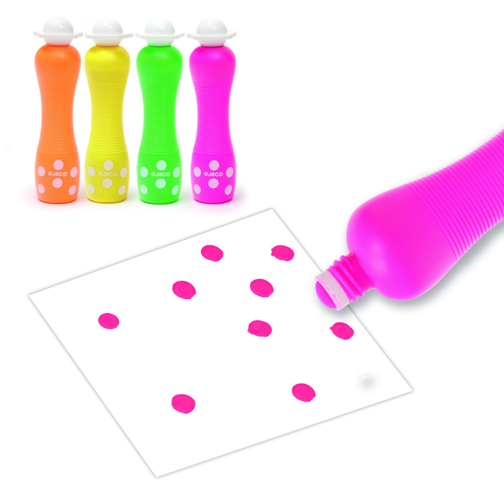 Djeco-Set 4 markere culori neon pentru bebe, Djeco [3]