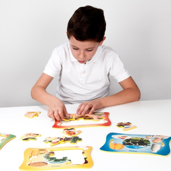 Miniland Set 4 puzzle De unde provin alimentele [5]