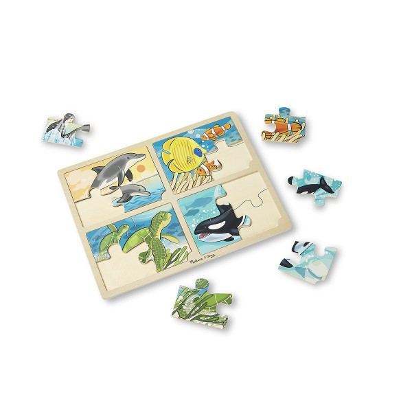 Melissa & Doug Set 4 puzzle lemn Viata marina [2]
