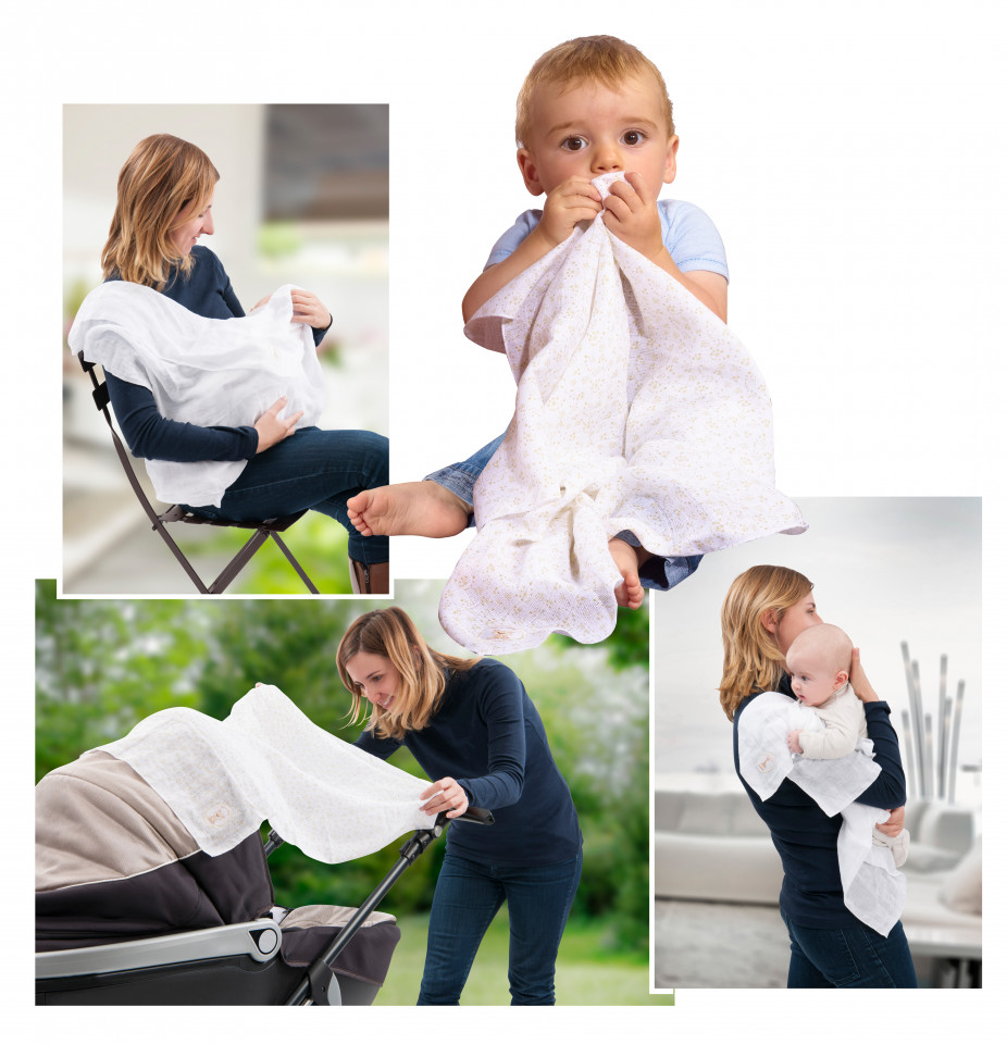 Set 4 Scutece Din Bumbac 70x70 cm Girafa Sophie [3]