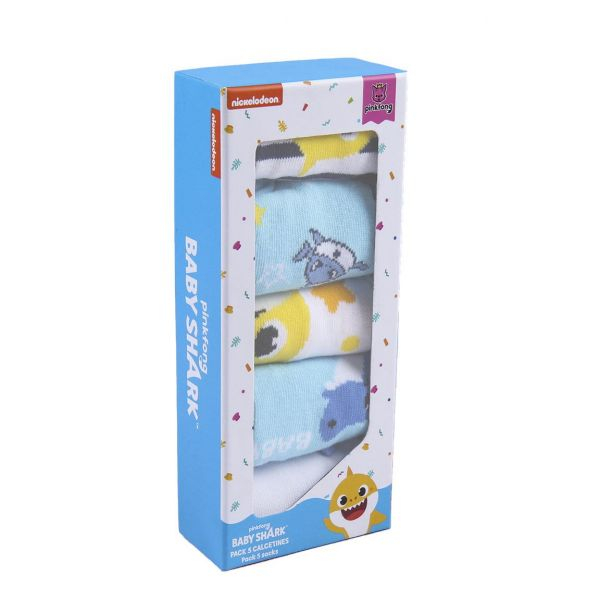 Set 5 perechi sosete Baby Shark, marimea 17/18 [2]