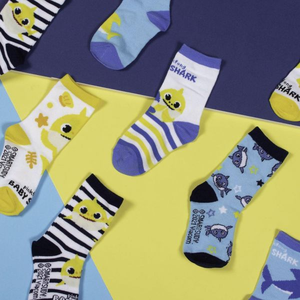 Set 5 perechi sosete Baby Shark, marimea 17/18 [8]