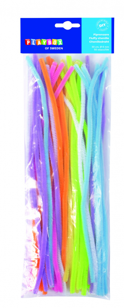 Set 50 bucati sarma plusata 6 mm diametru, 50 cm lungime, culori neon [1]