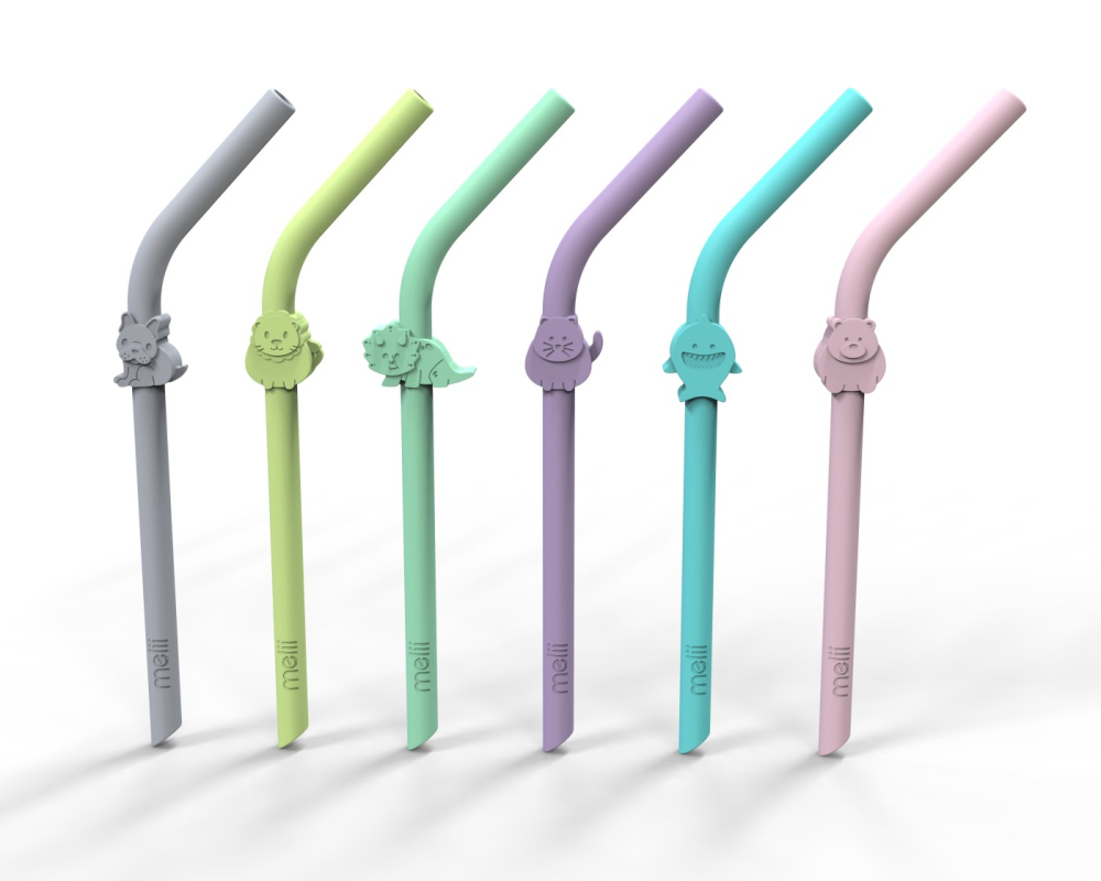 Set 6 Buc Paie Silicon Reutilizabile Model Animale Melii [2]