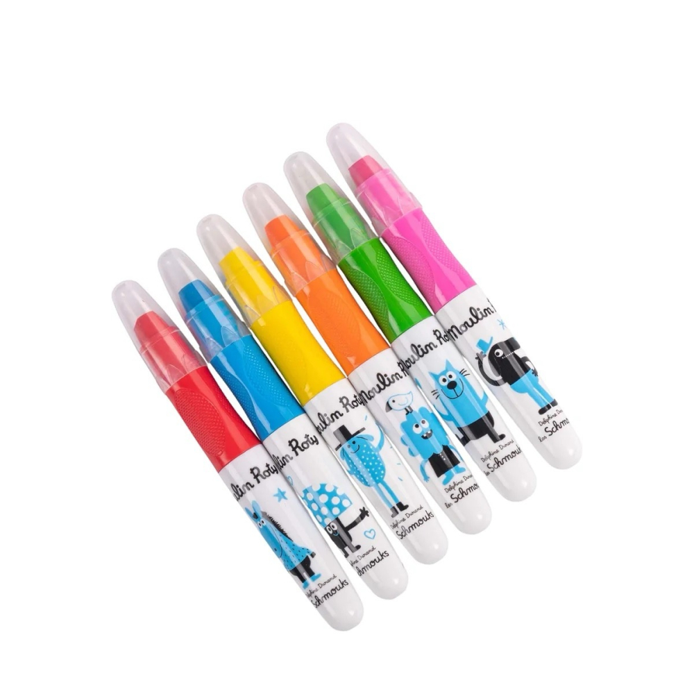 Set 6 creioane multi‑suprafete neon, Moulin Roty [2]